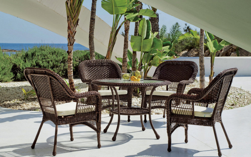 Mobilier jardin résine tressée