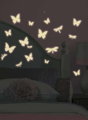 Sticker chambre enfant Papillon Phosphorescent