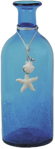 Déco thème marin Vase en verre bleu